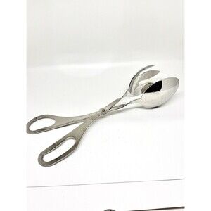 Oneida 18/8 Stainless Steel Serving Tongs Vintage Scissor Style Salad Tongs